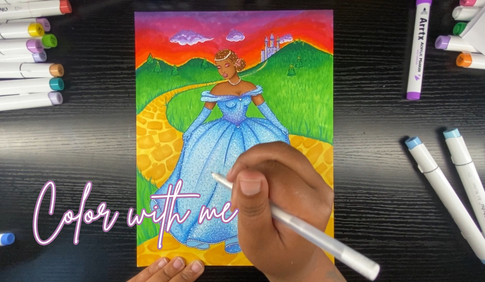 Black Girl Magic Vol.5 Coloring Page - Glitter Coloring Technique