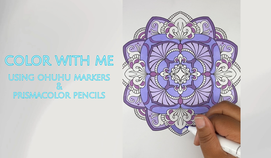 Purple Summer Mandala - Color with me