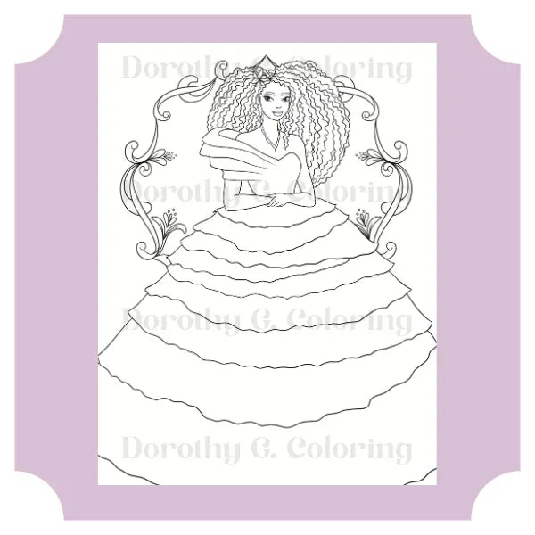 Beautiful Black Princess Coloring Page Dorothy Gilbert