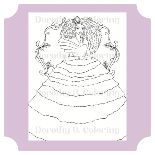Beautiful Black Princess Coloring Page Dorothy Gilbert