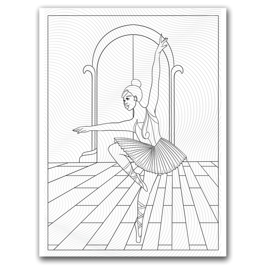 Black Ballerina Coloring Page Dorothy Gilbert