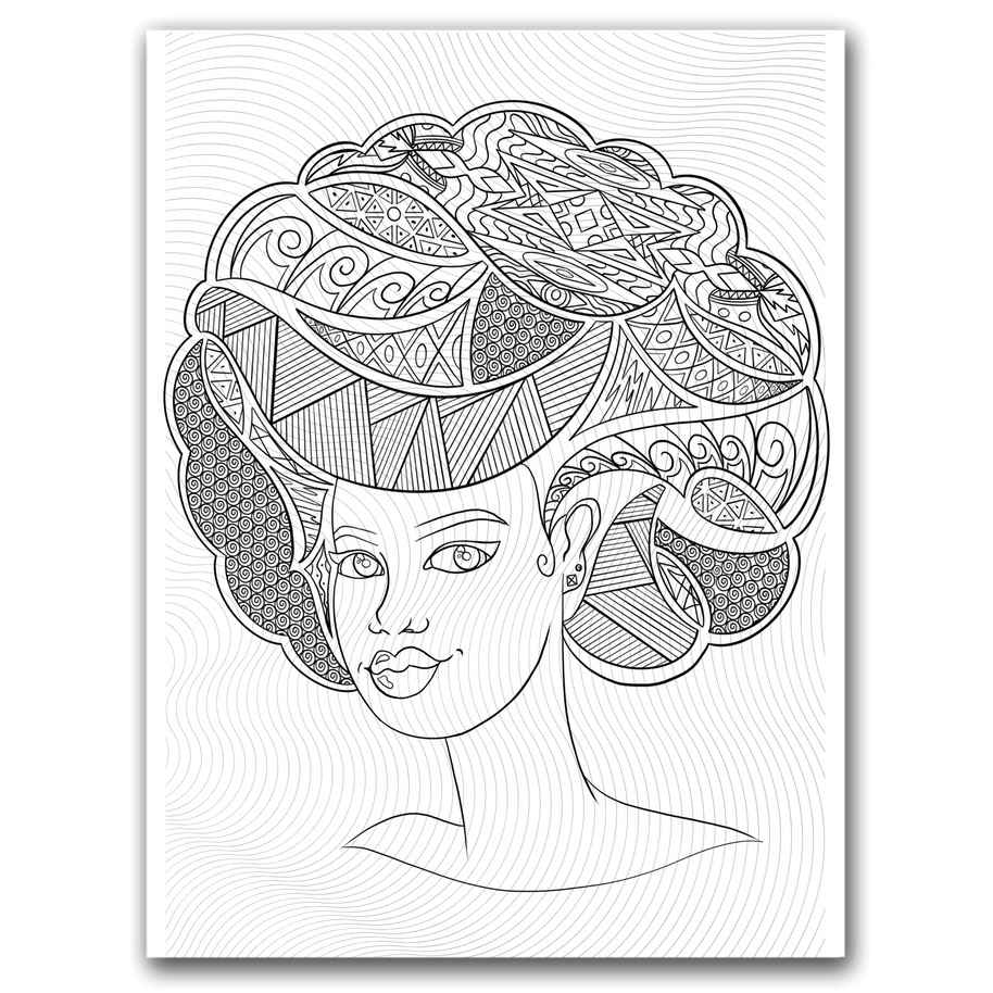 Black Girl Afro Coloring Page Dorothy Gilbert
