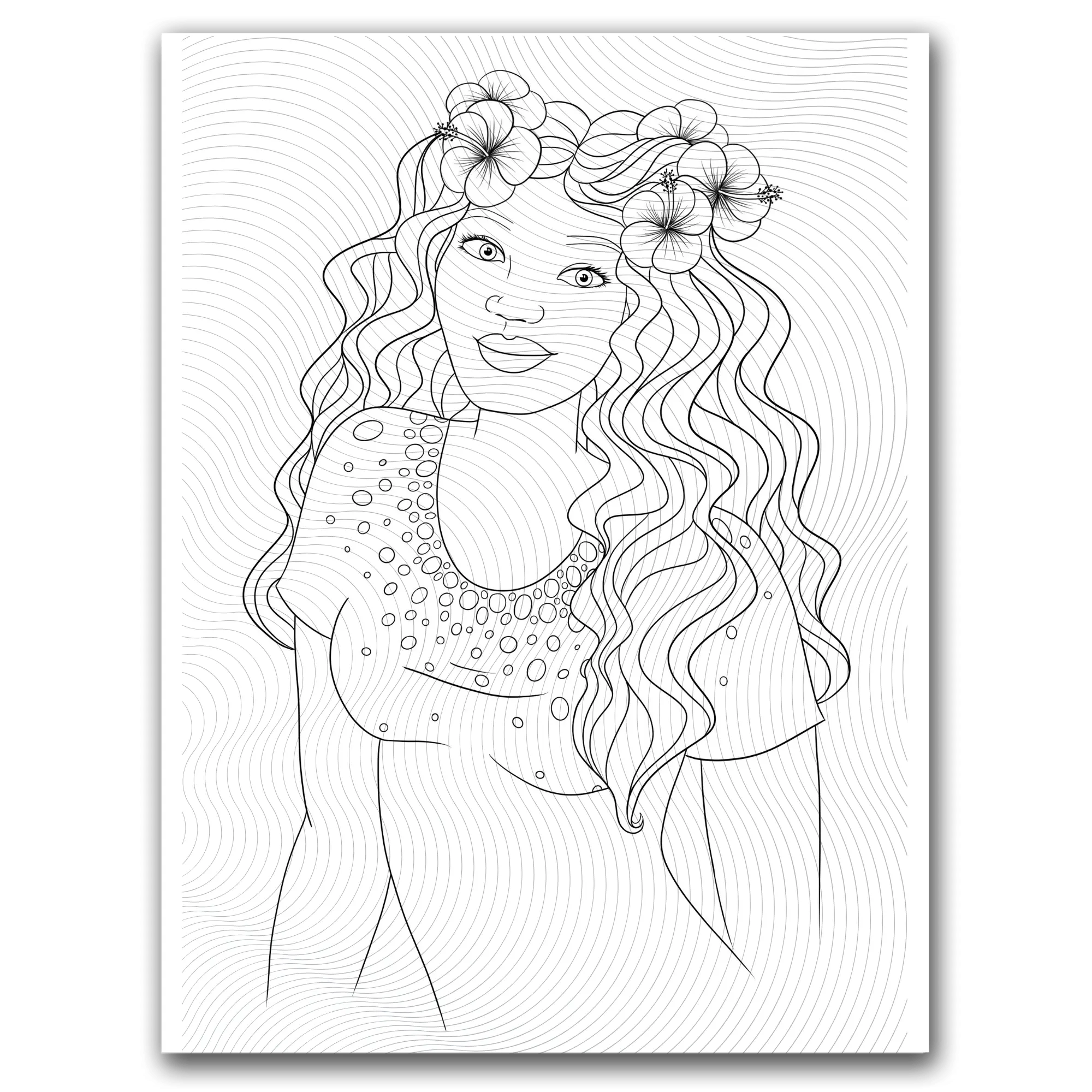 Black Girl Flowers in Hair Coloring Page Dorothy Gilbert