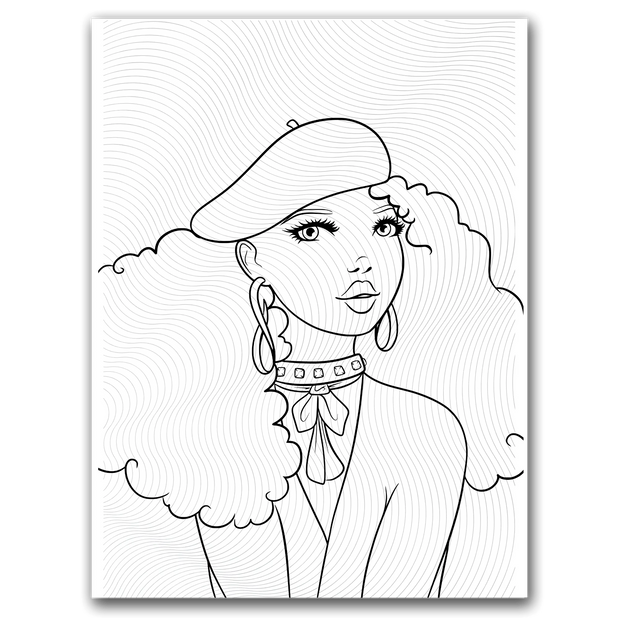 Black Girl French Aesthetic Coloring Page Dorothy G. Coloring