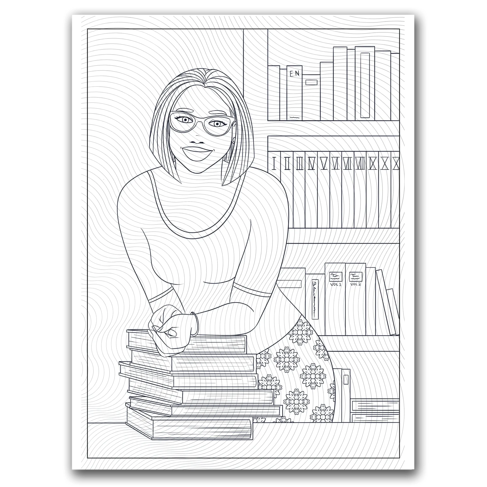 Black Girl Librarian Coloring Page Dorothy Gilbert