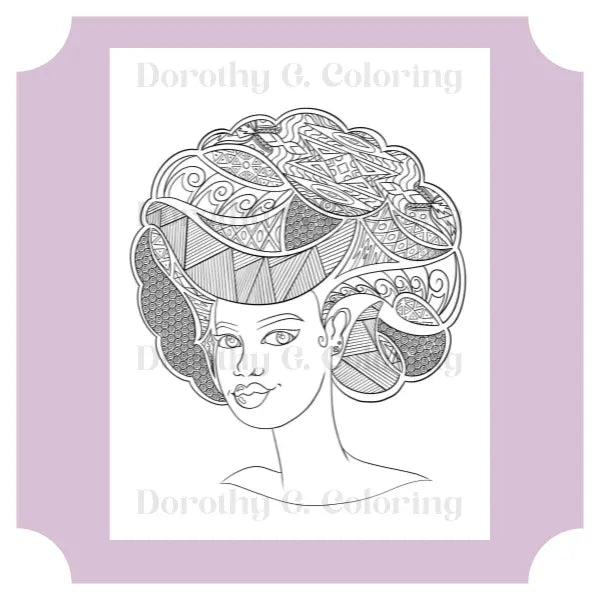 Black Girl Magic Afro Pattern Coloring Page Dorothy Gilbert