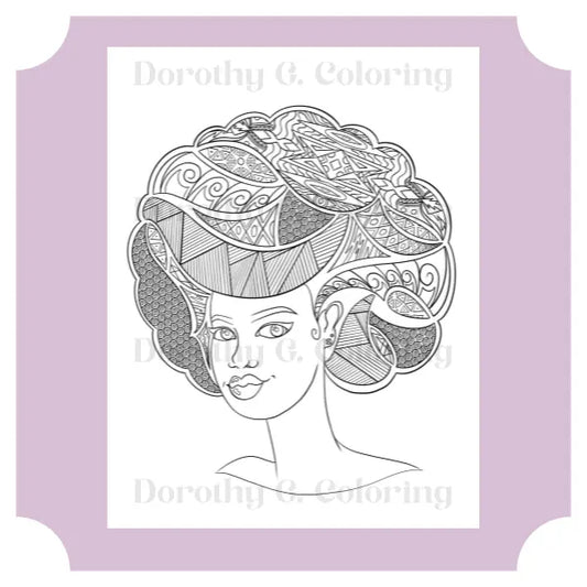 Black Girl Magic Afro Pattern Coloring Page Dorothy Gilbert