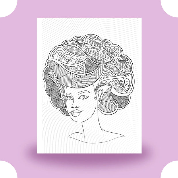 Black Girl Magic Afro Pattern Coloring Page Dorothy Gilbert