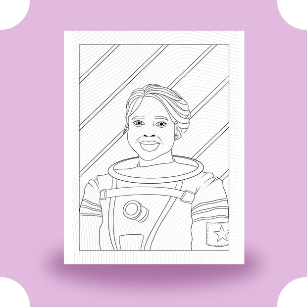 Black Girl Magic Astronaut Coloring Page Dorothy Gilbert