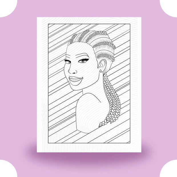 Black Girl Magic Braids Coloring Page Dorothy Gilbert