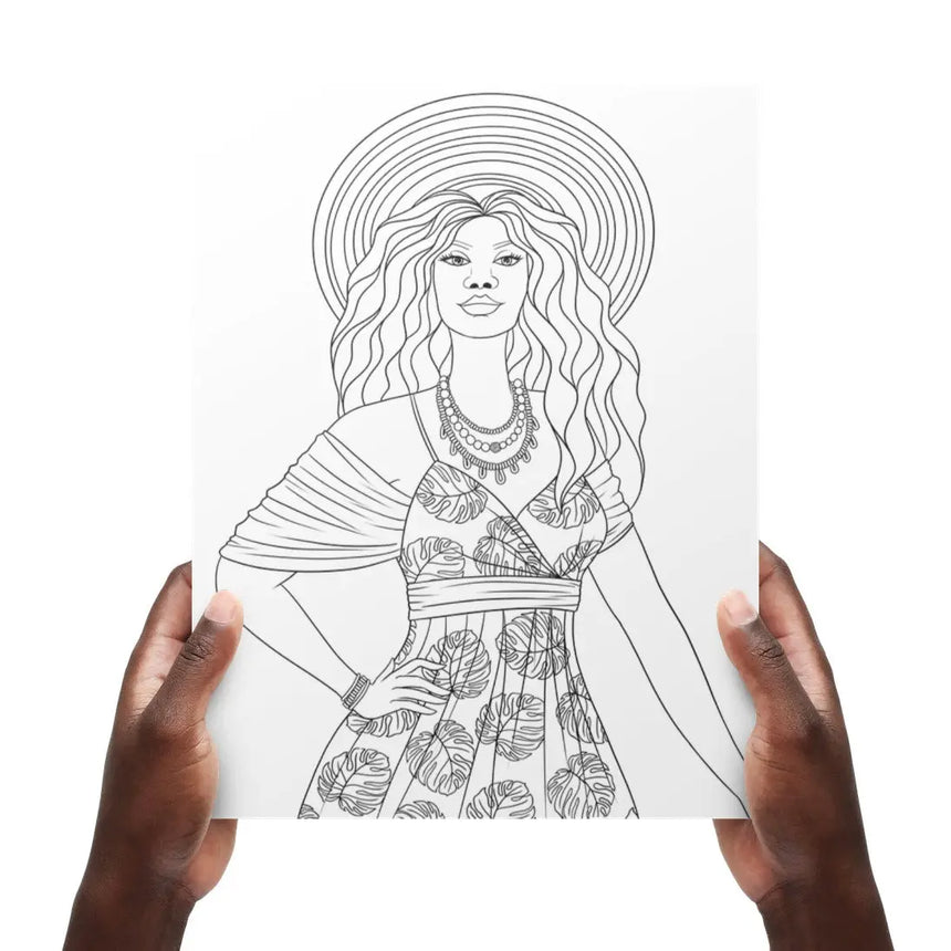 Black Girl Coloring Book for Adults: Beautiful African American Queen Portraits to Color [Book]