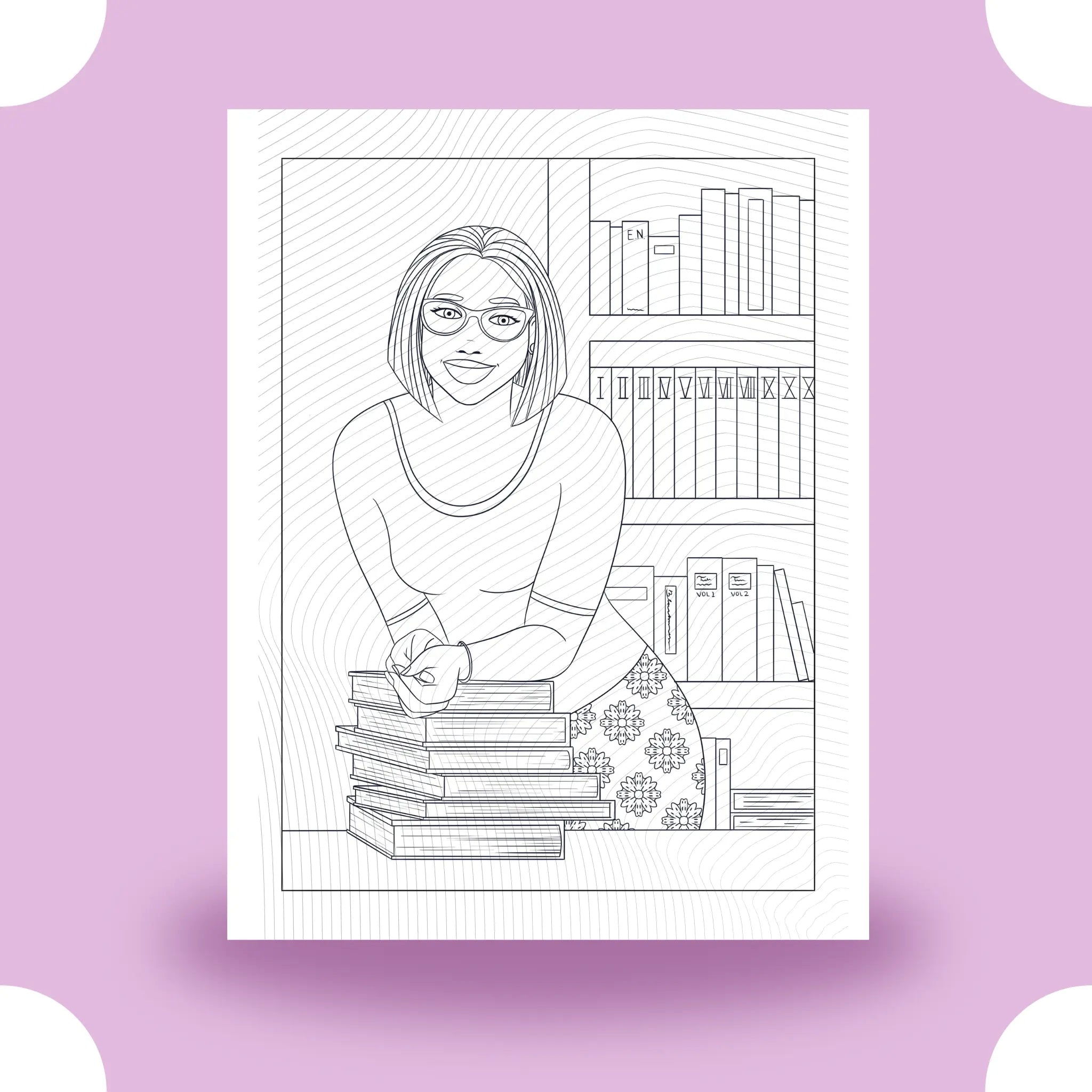 Black Girl Magic Librarian Coloring Page Dorothy Gilbert