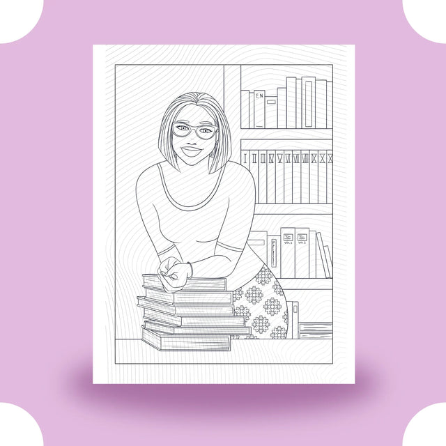 Black Girl Magic Librarian Coloring Page Dorothy Gilbert