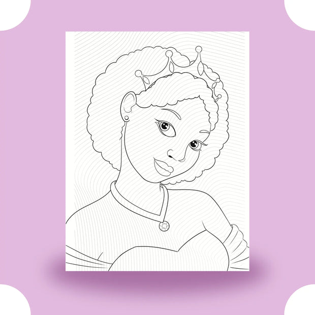 Black Girl Magic Princess Coloring Page Dorothy Gilbert