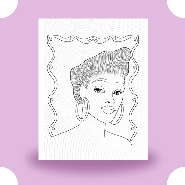Black Girl Magic Retro Coloring Page Dorothy Gilbert