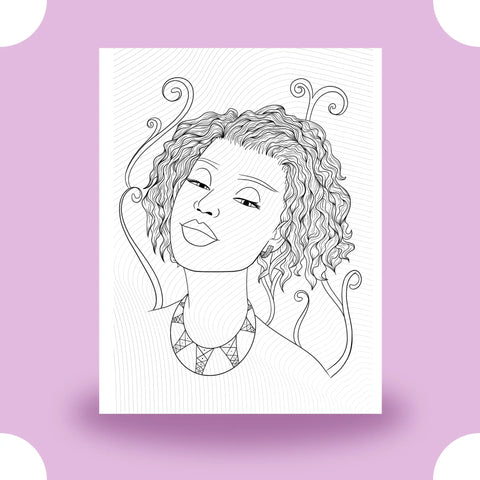 Black Girl Magic Short Hair Coloring Page Dorothy Gilbert