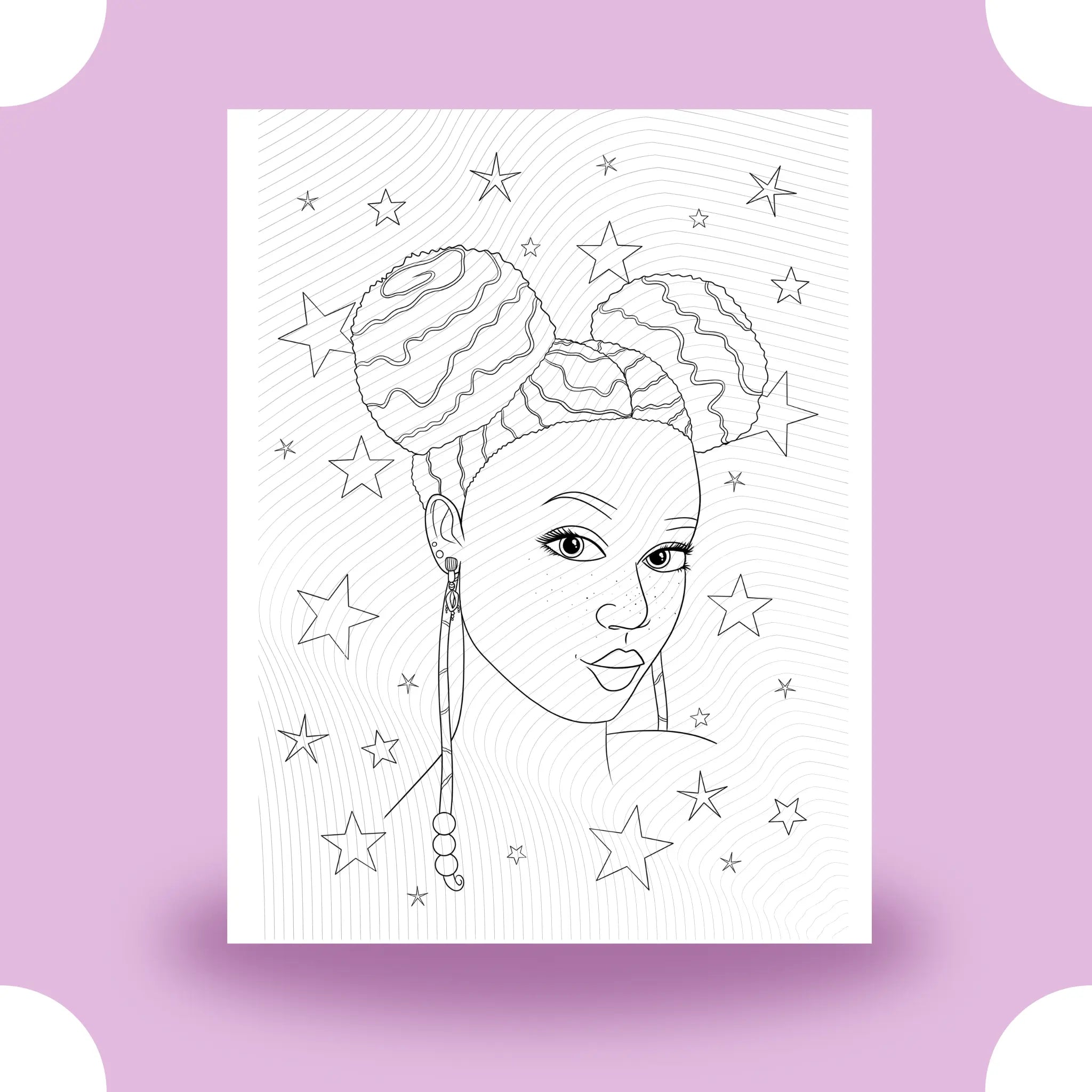 Black Girl Magic Space Buns Coloring Page Dorothy Gilbert