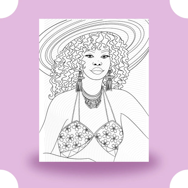 Black Girl Magic Summer Coloring Page Dorothy Gilbert