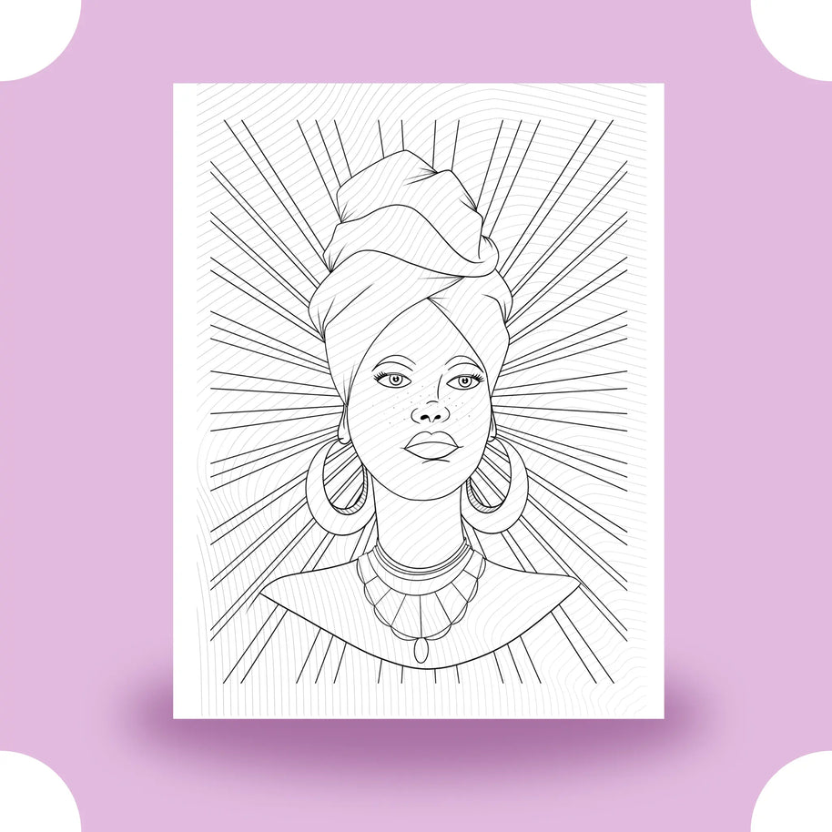 Black Girl Magic Sunburst Coloring Page Dorothy Gilbert