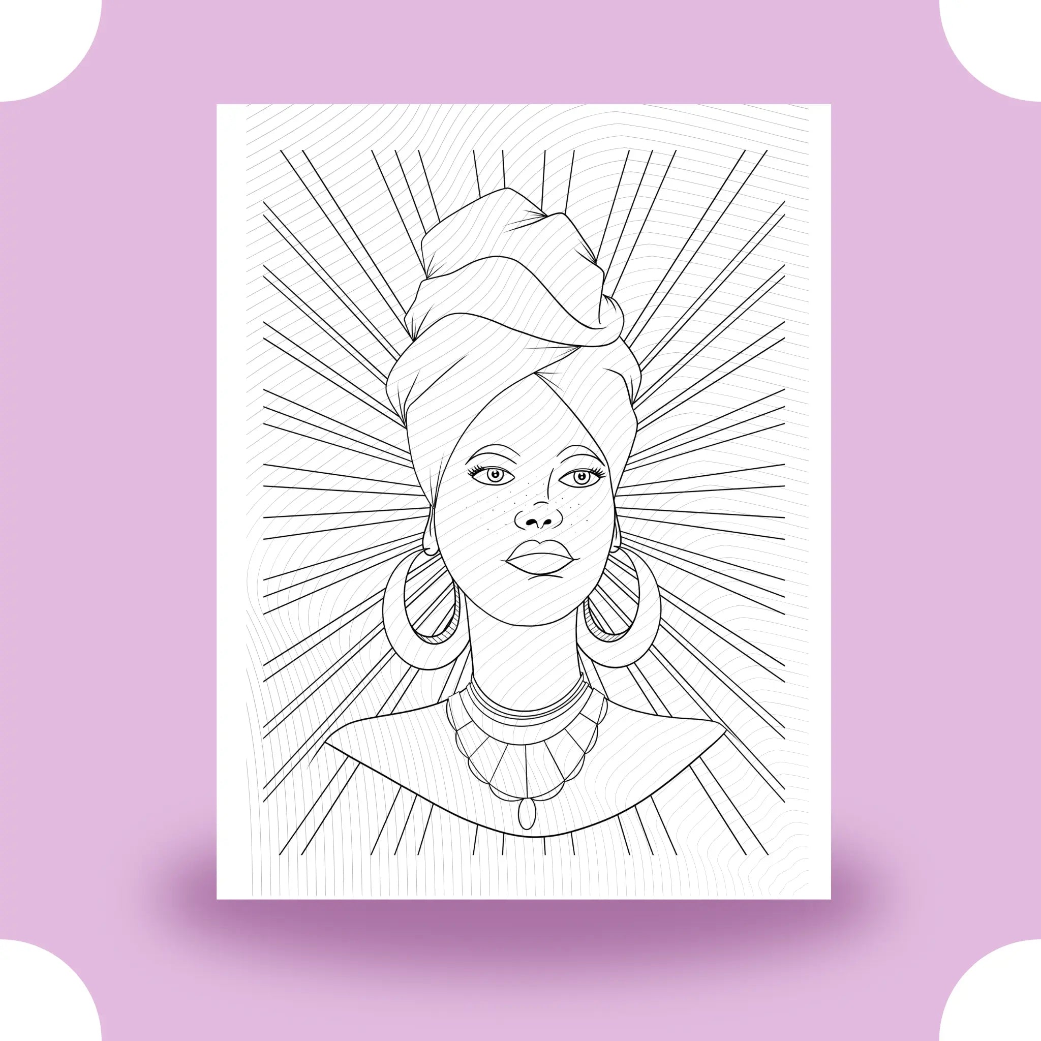 Black Girl Magic Sunburst Coloring Page Dorothy Gilbert