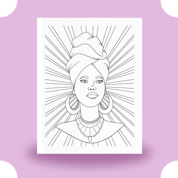 Black Girl Magic Sunburst Coloring Page Dorothy Gilbert