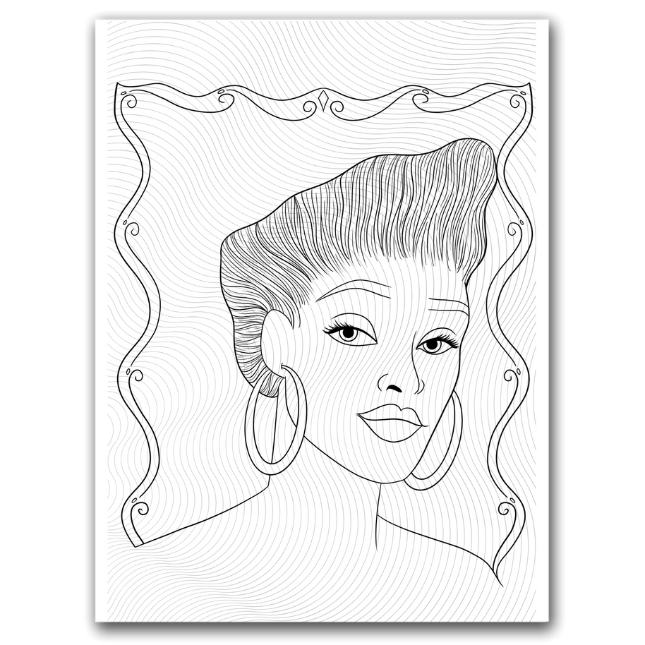 Black Girl Retro Coloring Page Dorothy Gilbert
