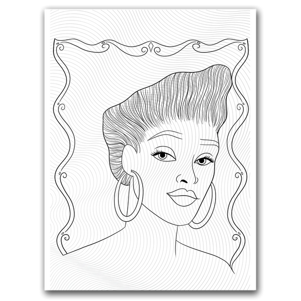 Black Girl Retro Coloring Page Dorothy Gilbert