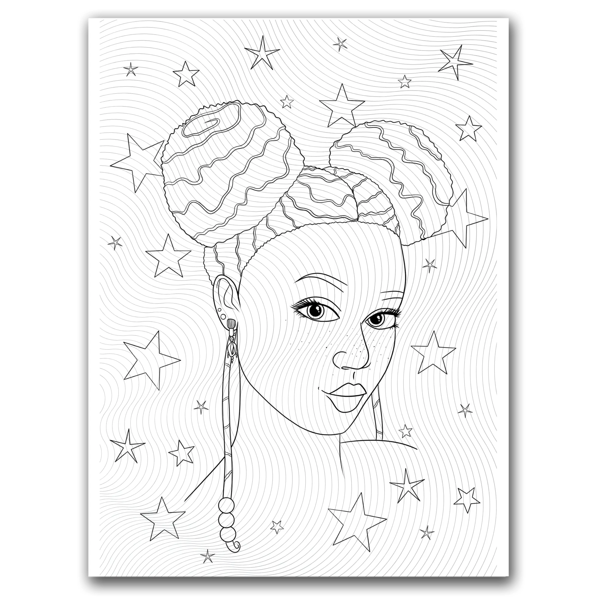 Black Girl Space Buns Coloring Page Dorothy Gilbert