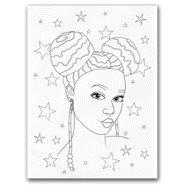 Black Girl Space Buns Coloring Page Dorothy Gilbert