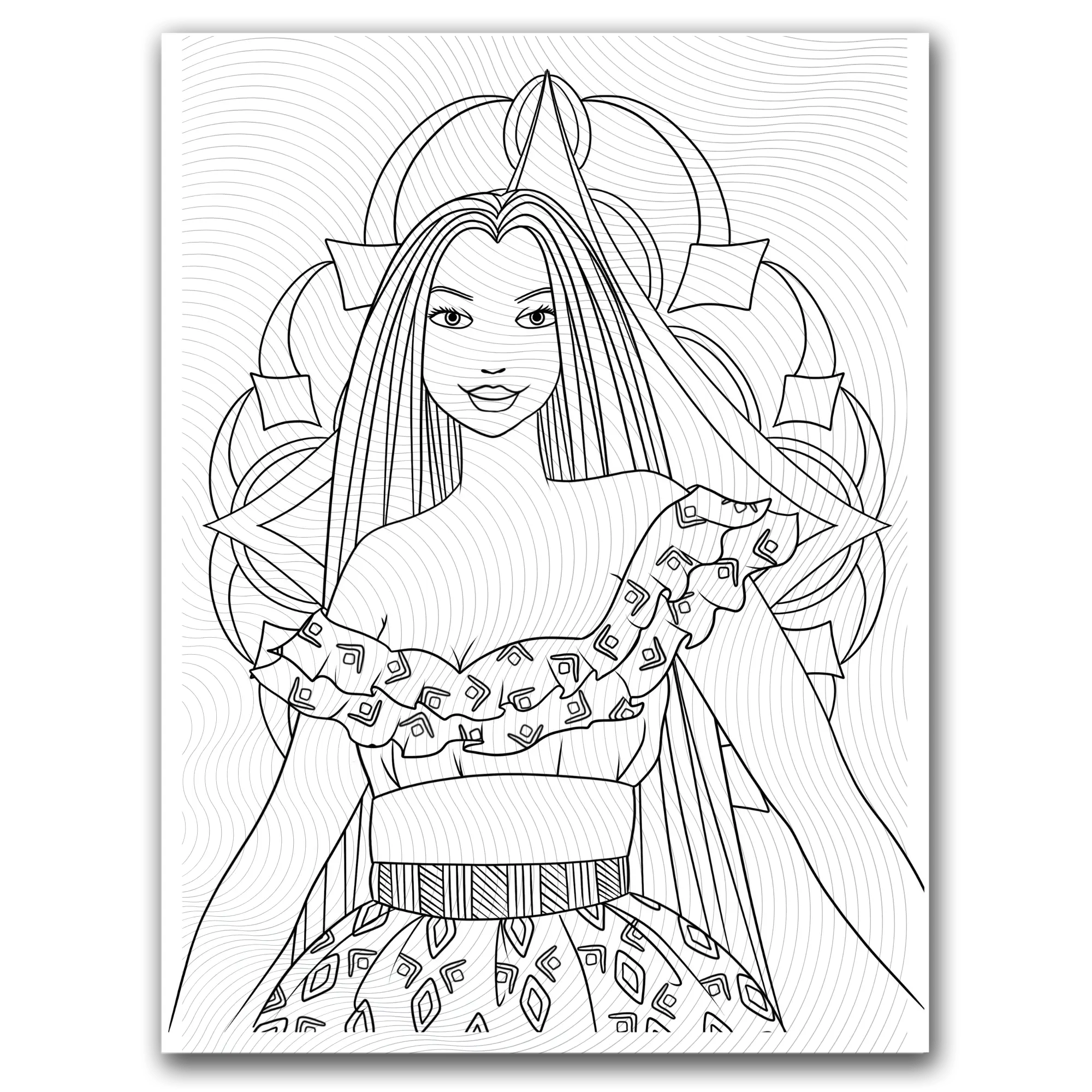 Black Girl Straight Hair Coloring Page Dorothy Gilbert