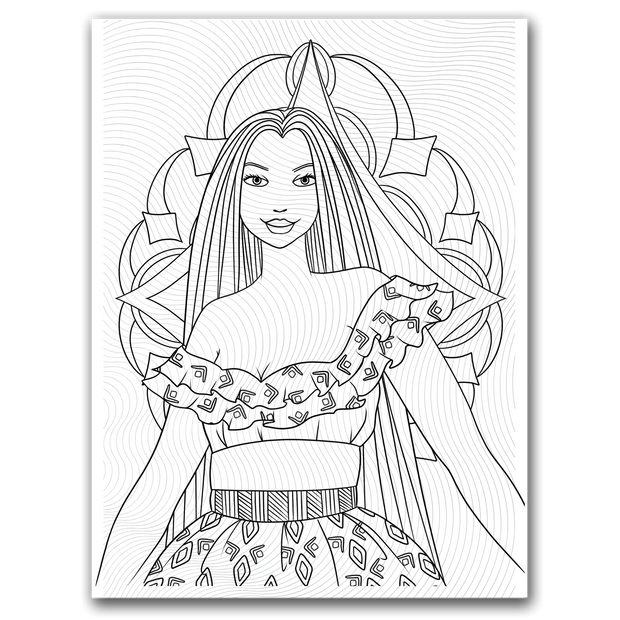 Black Girl Straight Hair Coloring Page Dorothy Gilbert