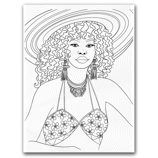 Black Girl Summer Coloring Page Dorothy Gilbert