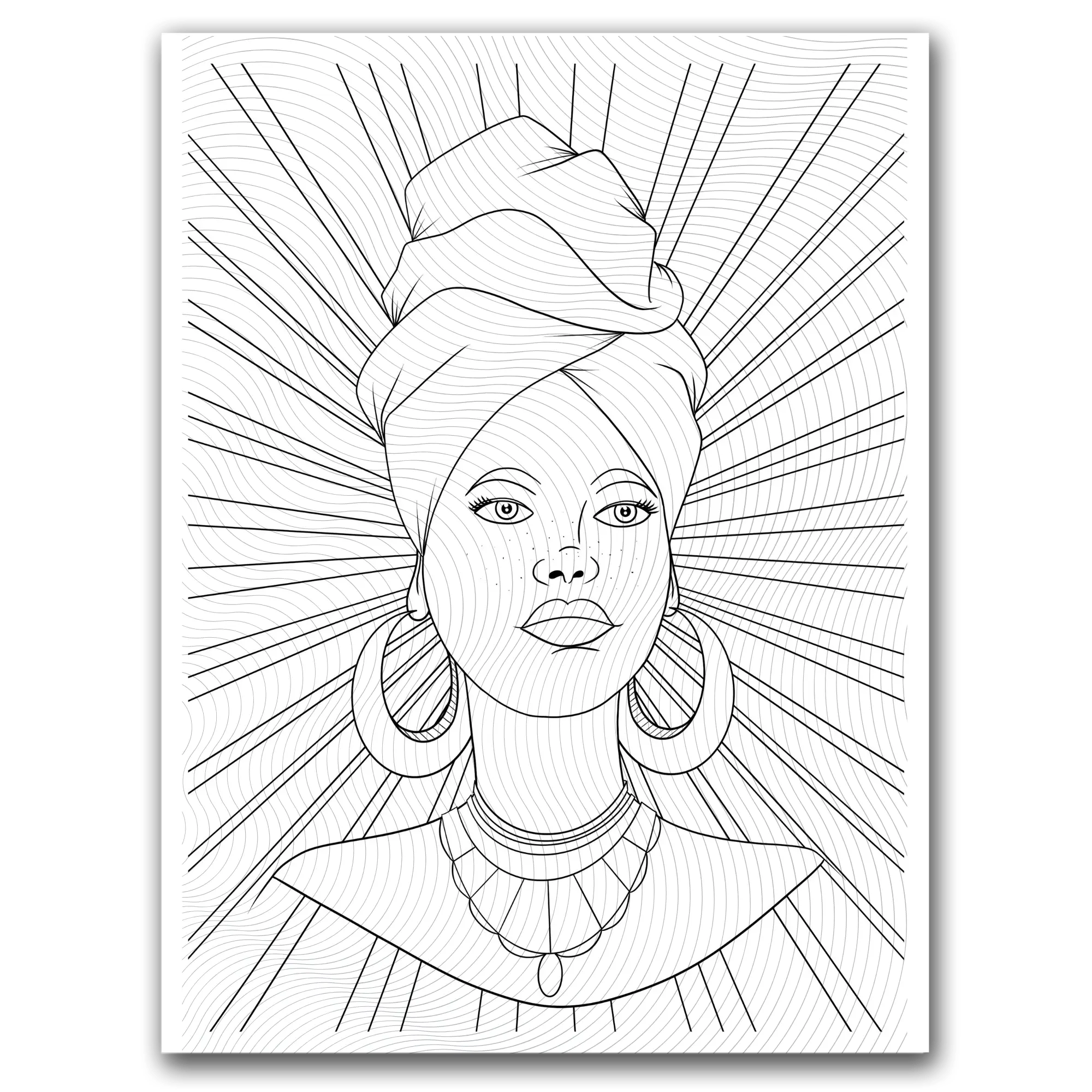 Black Girl Sunburst Coloring Page Dorothy Gilbert