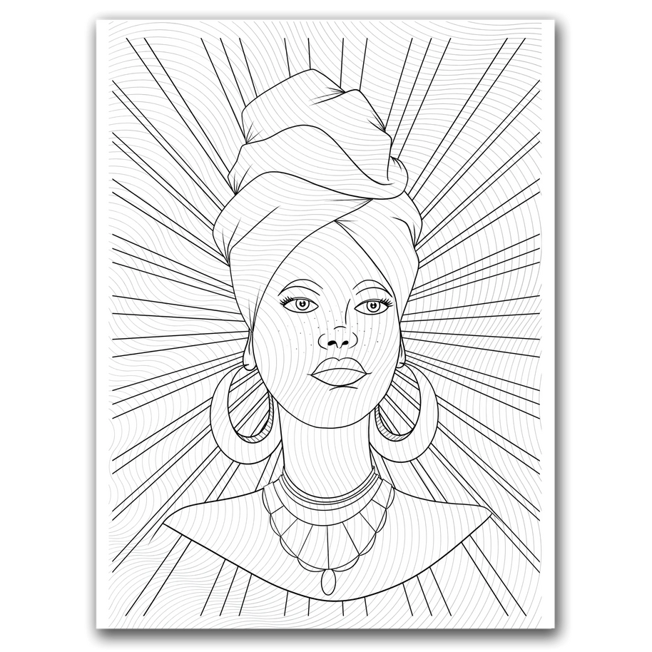 Black Girl Sunburst Coloring Page Dorothy Gilbert