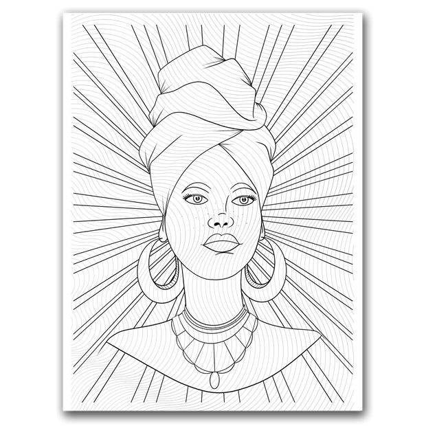 Black Girl Sunburst Coloring Page Dorothy Gilbert