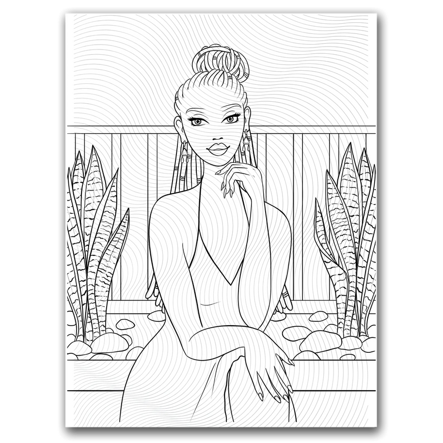 Black Girl Vibes Coloring Page (Villa Babe) Dorothy Gilbert
