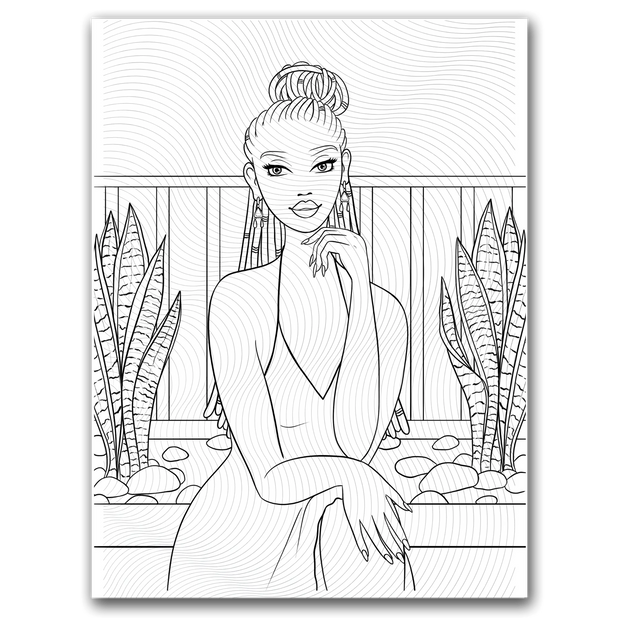 Black Girl Vibes Coloring Page (Villa Babe) Dorothy Gilbert