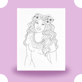 Black Girl with Flowers in Hair Coloring Page Dorothy Gilbert