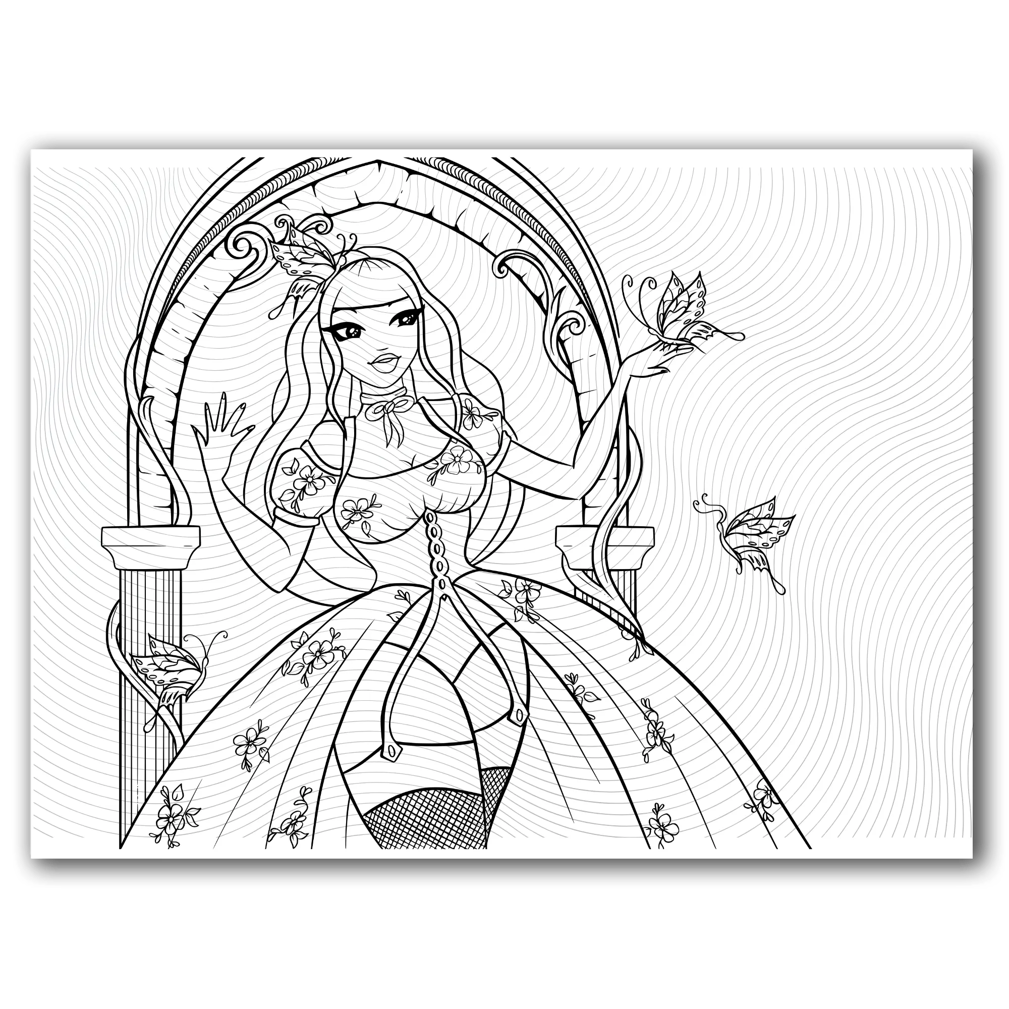 Black Princess Butterfly Coloring Page Dorothy G. Coloring