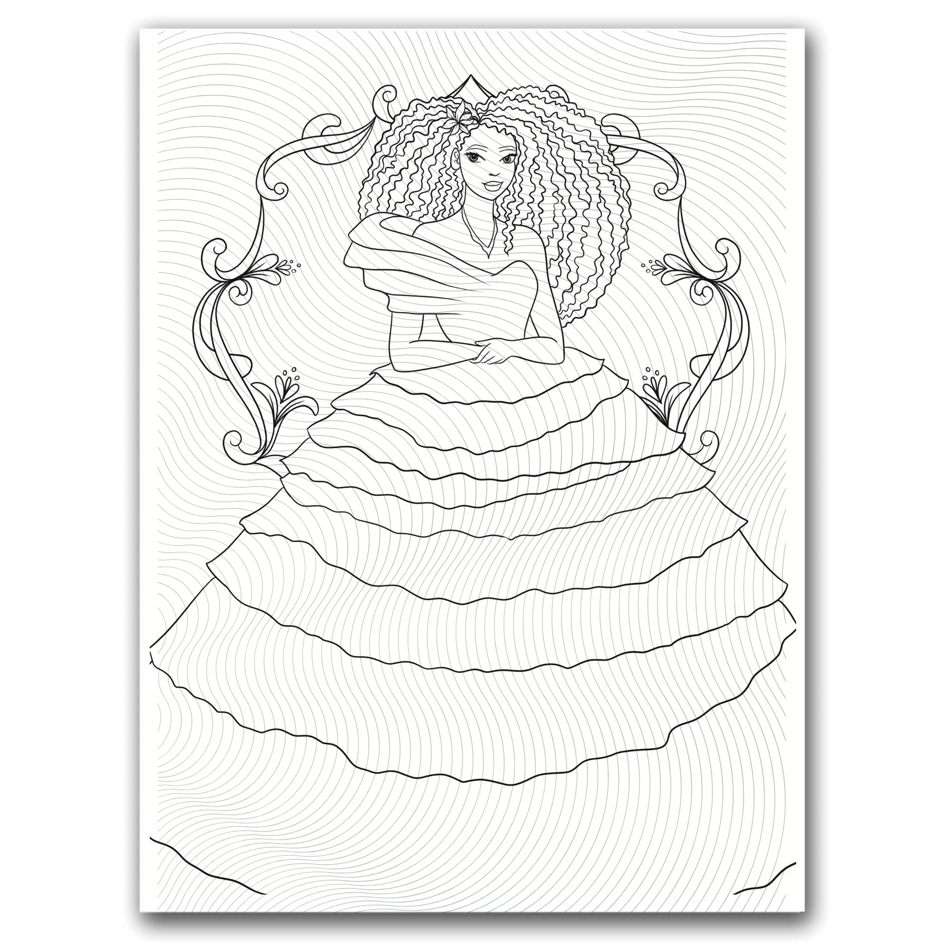 Black Princess Coloring Page – Printable PDF Black Princess Coloring Page – Printable PDF