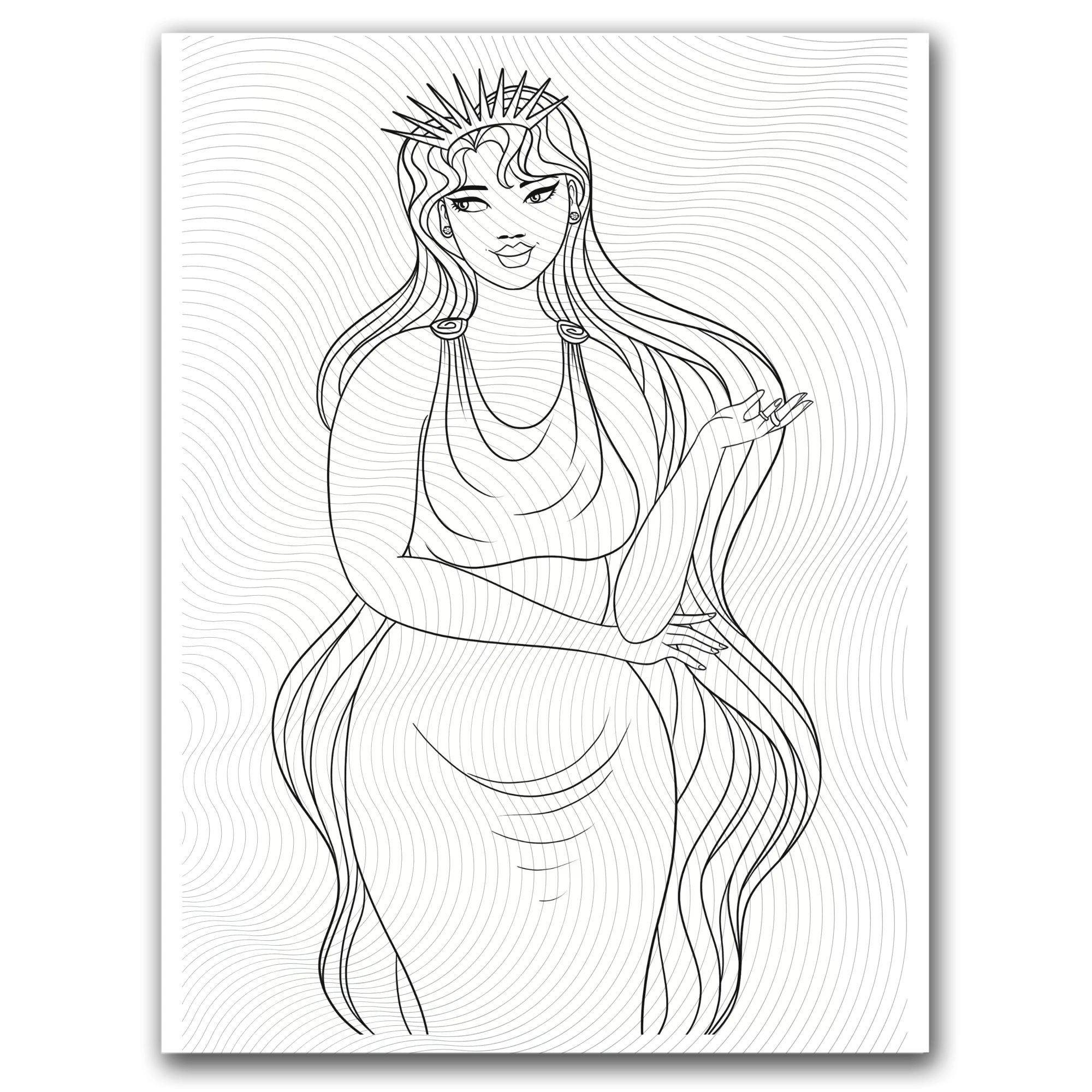 Black Woman Beauty Queen Coloring Page Dorothy Gilbert