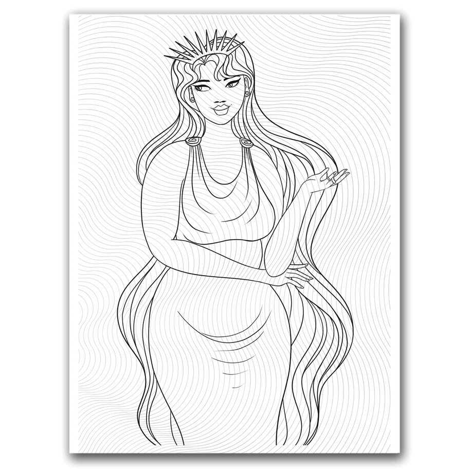 Black Woman Beauty Queen Coloring Page Dorothy Gilbert