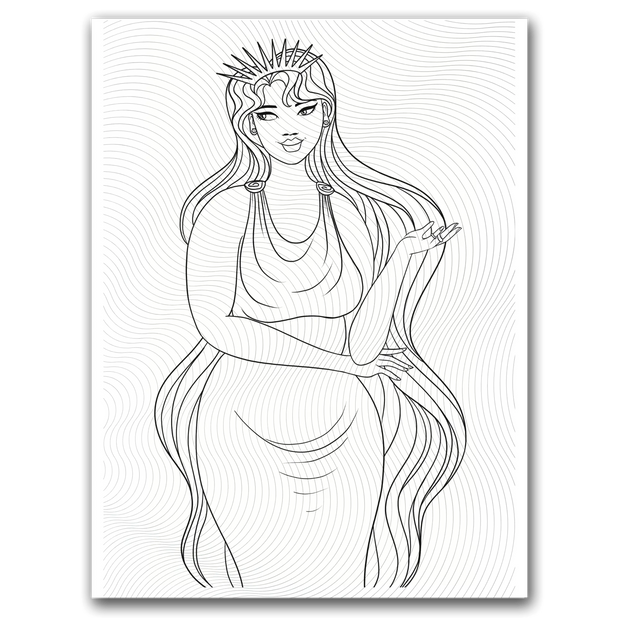 Black Woman Beauty Queen Coloring Page Dorothy Gilbert
