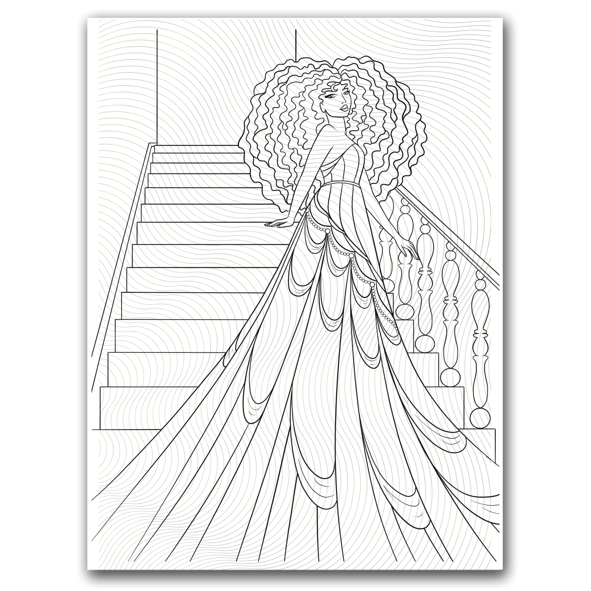 Black Woman Gown Coloring Page Dorothy Gilbert