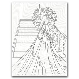 Black Woman Gown Coloring Page Dorothy Gilbert