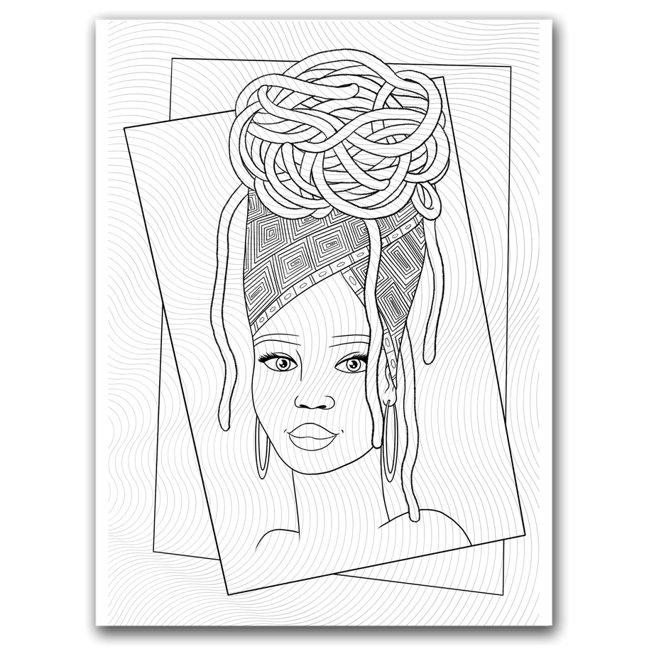 Black Woman Locs Coloring Page Dorothy Gilbert