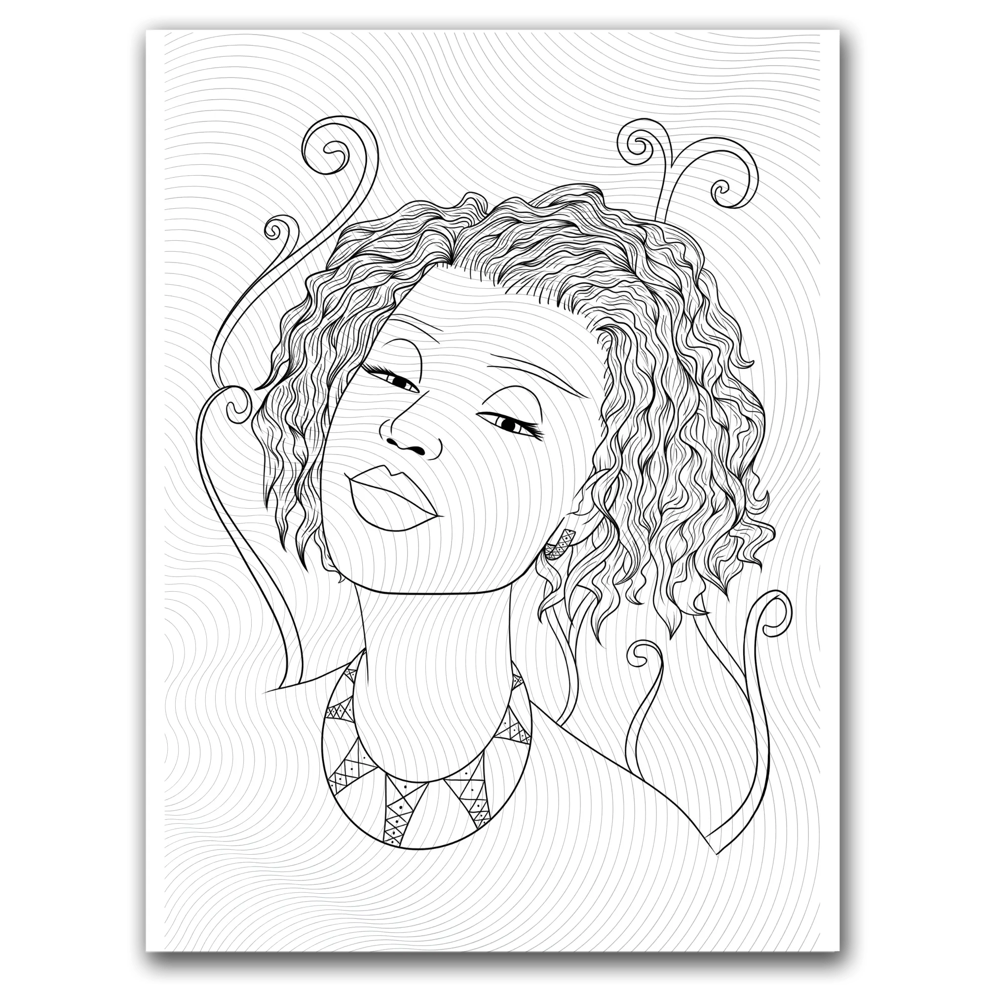 Black Woman Short Hair Coloring Page Dorothy G. Coloring