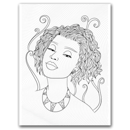Black Woman Short Hair Coloring Page Dorothy G. Coloring