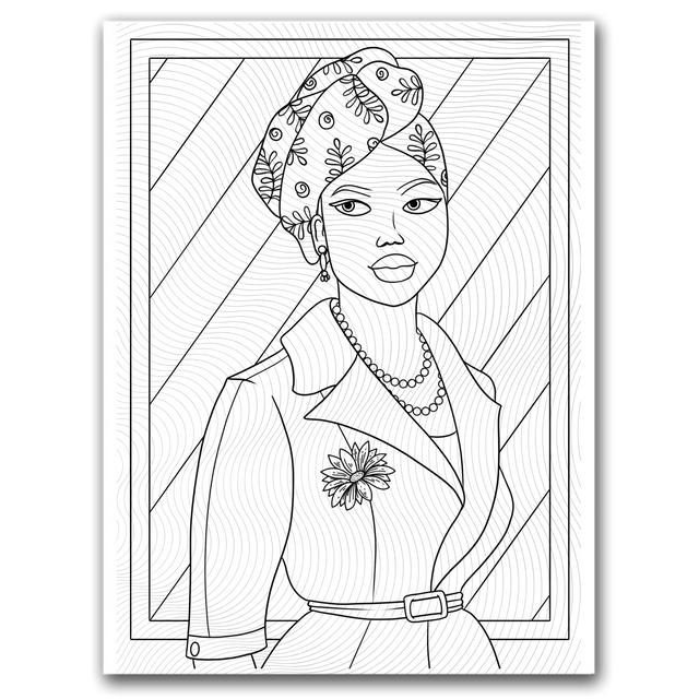 Classy Black Woman Coloring Page Dorothy Gilbert