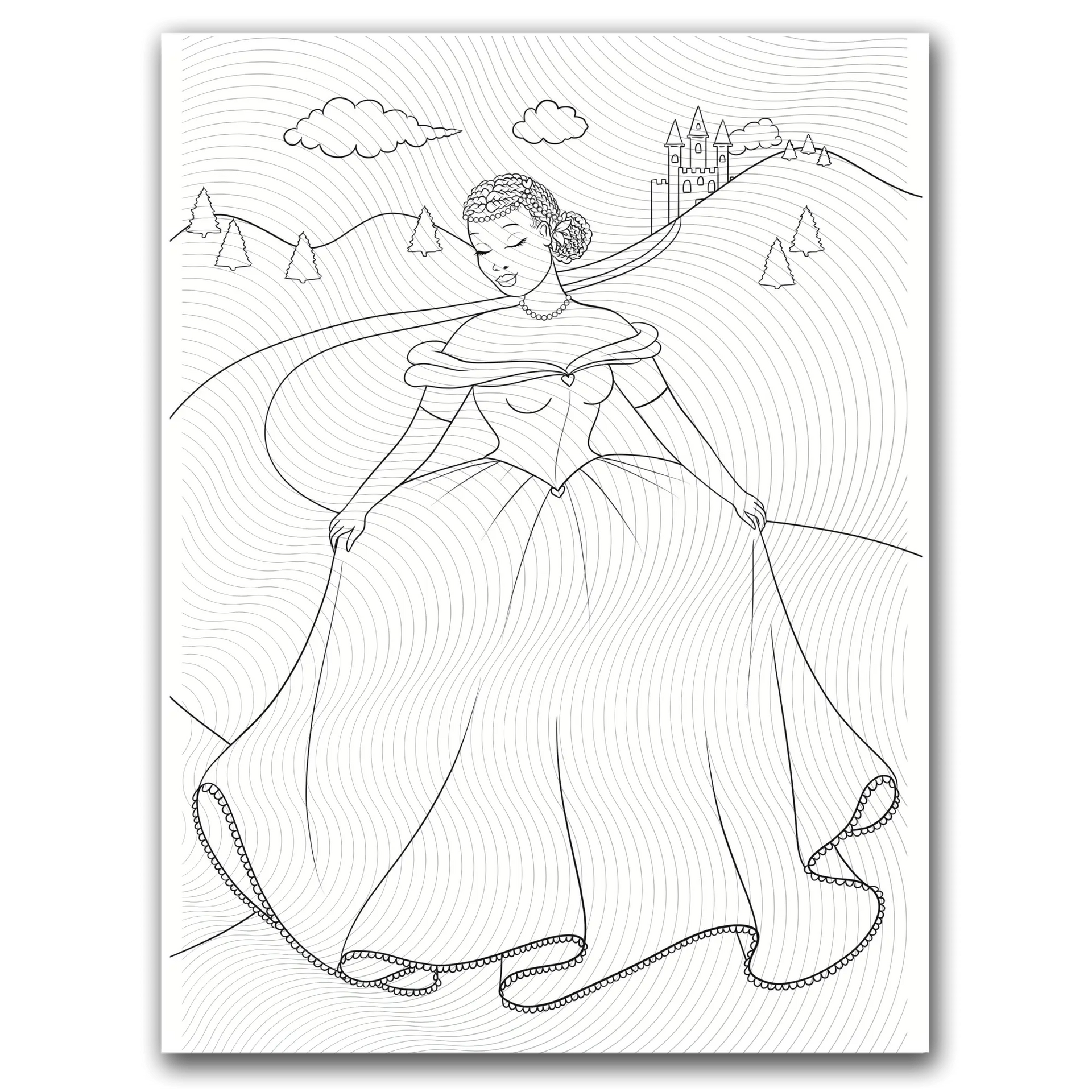 princess dress coloring pages Dresses  WondersArtist Beautiful Princess Coloring page for